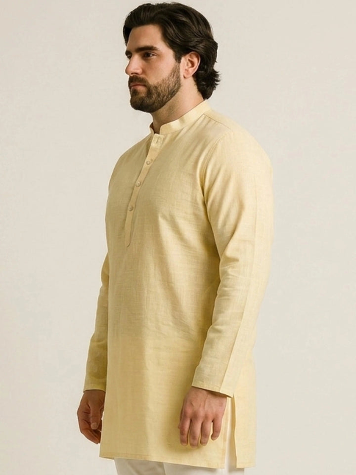 PLUS SIZE MEN SOLID SHORT LENGTH  KURTA| XL-7XL