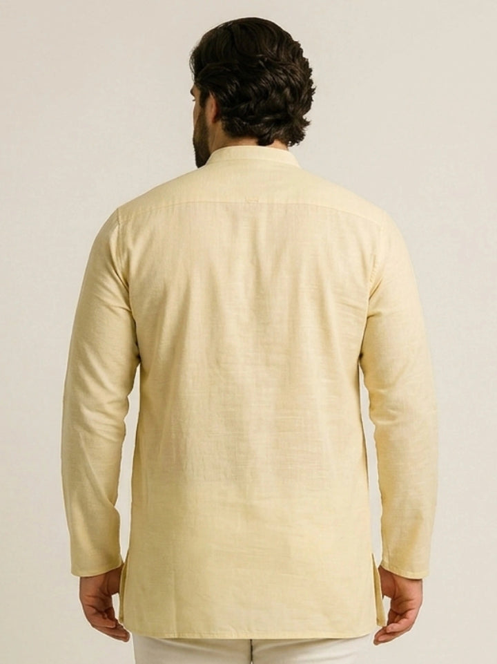 PLUS SIZE MEN SOLID SHORT LENGTH  KURTA| XL-7XL