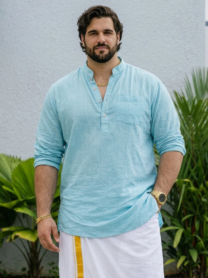 PLUS SIZE MEN SOLID SHORT LENGTH KURTA | XL-7XL