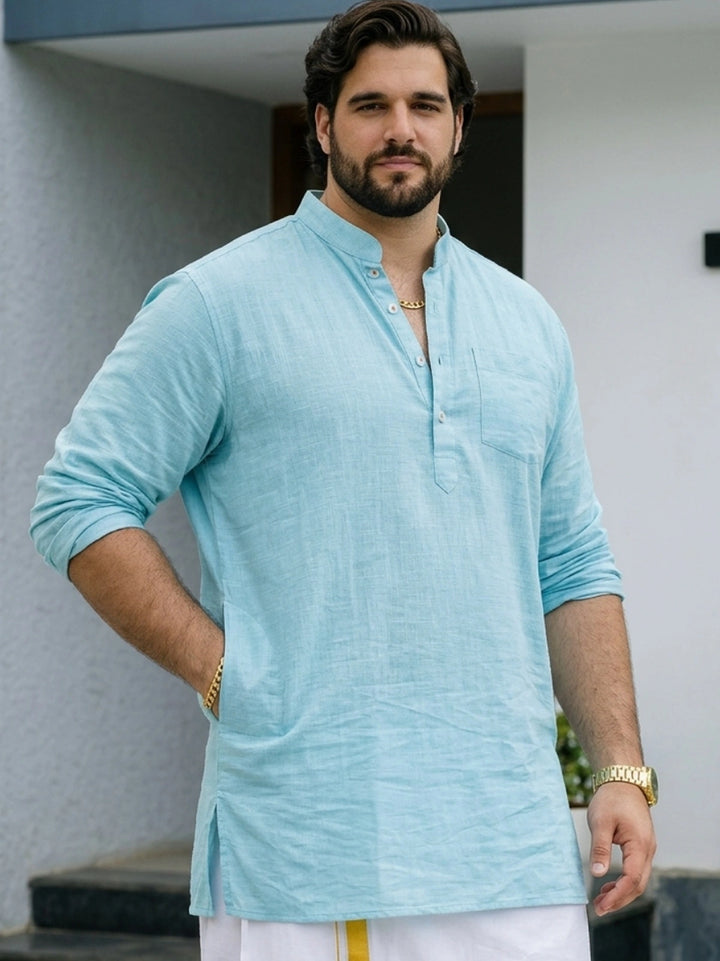 PLUS SIZE MEN SOLID SHORT LENGTH KURTA | XL-7XL