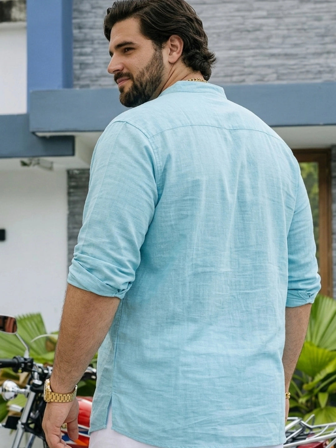 PLUS SIZE MEN SOLID SHORT LENGTH KURTA | XL-7XL