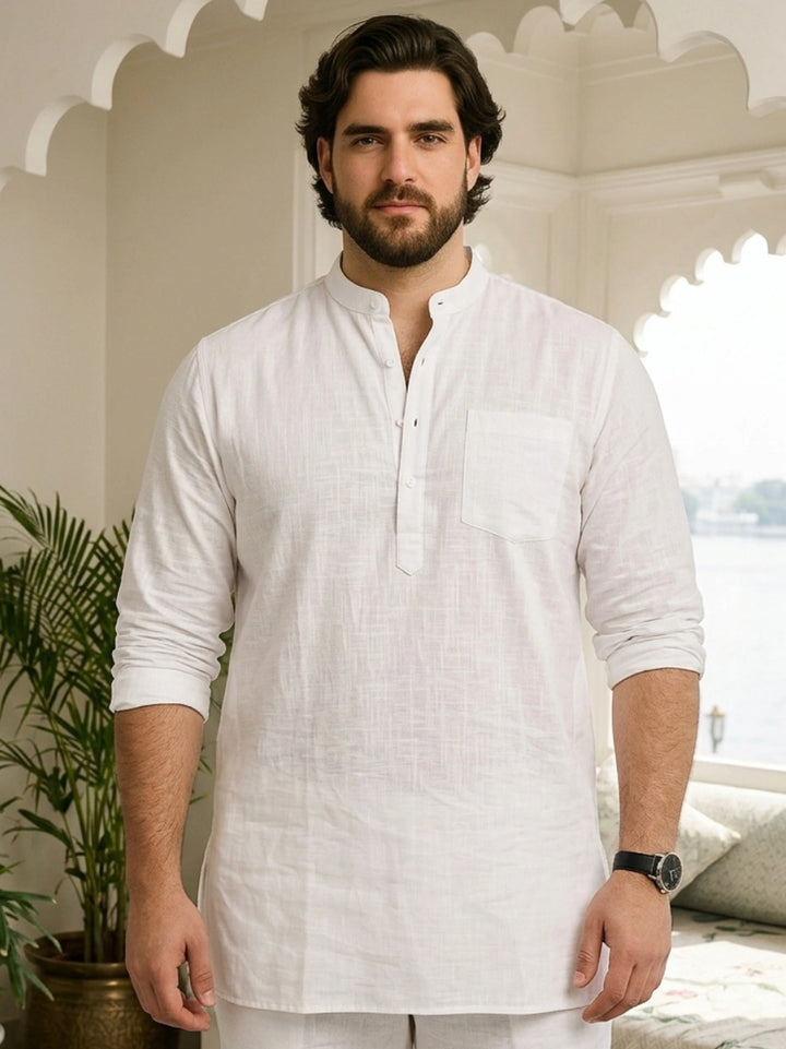 PLUS SIZE MEN SOLID SHORT LENGTH KURTA| XL-7XL