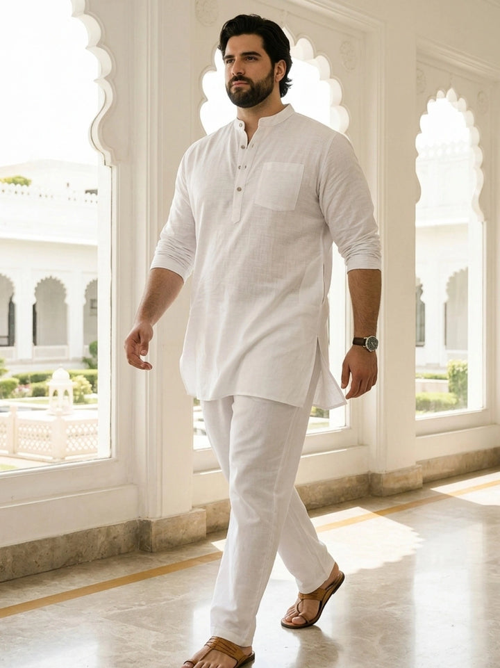 PLUS SIZE MEN SOLID SHORT LENGTH KURTA| XL-7XL