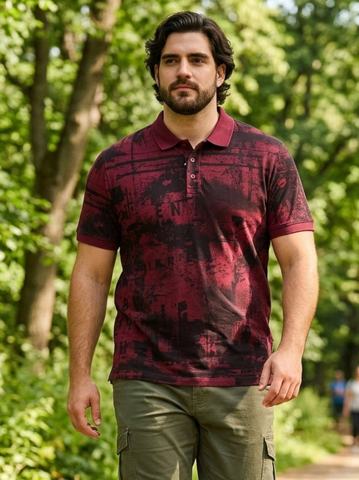 PLUS SIZE MEN PRINTED POLO T-SHIRT| XL-7XL