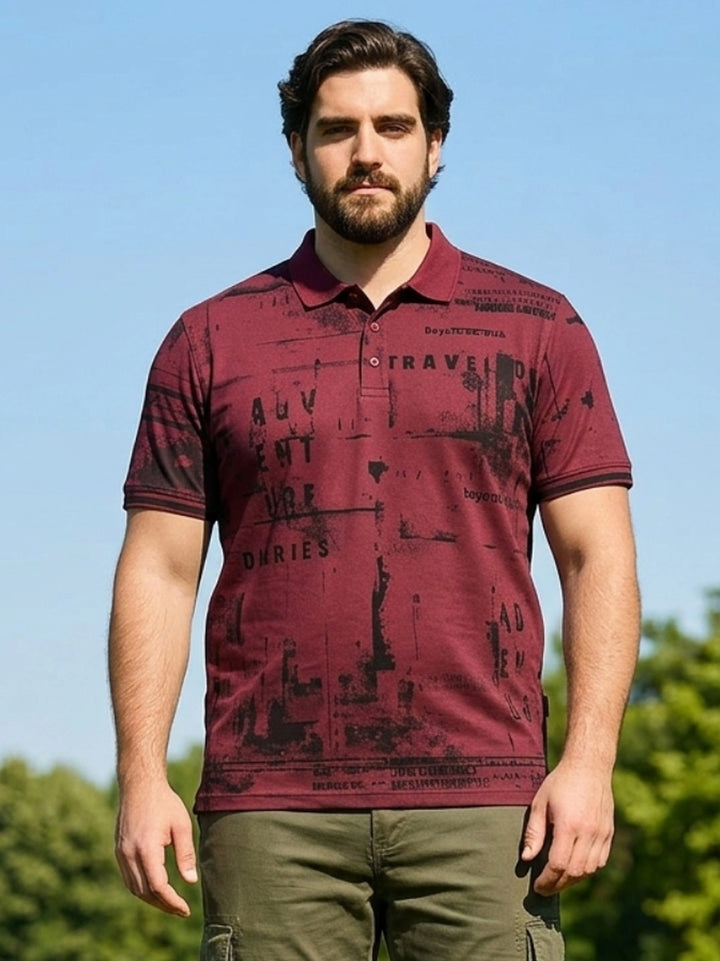 PLUS SIZE MEN PRINTED POLO T-SHIRT| XL-7XL