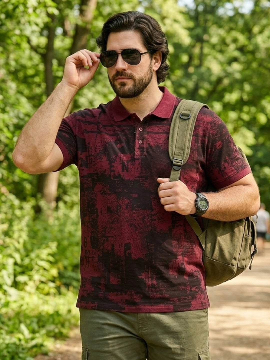 PLUS SIZE MEN PRINTED POLO T-SHIRT| XL-7XL