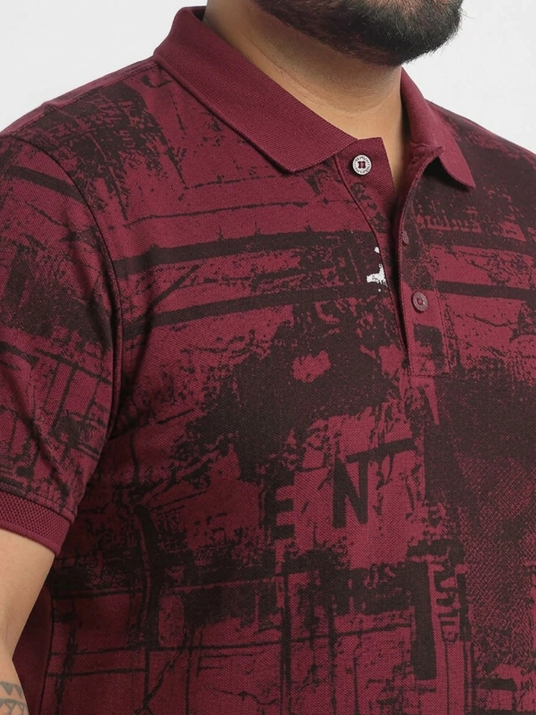 PLUS SIZE MEN PRINTED POLO T-SHIRT| XL-7XL