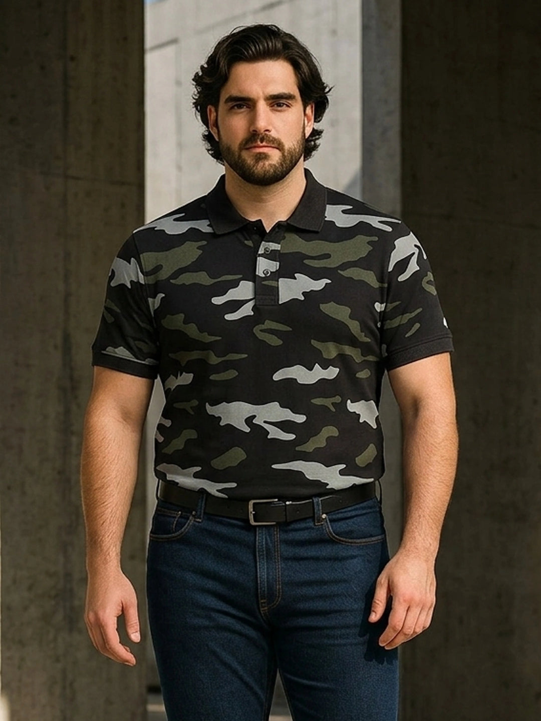 PLUS SIZE MEN PRINTED POLO T-SHIRT| XL-7XL