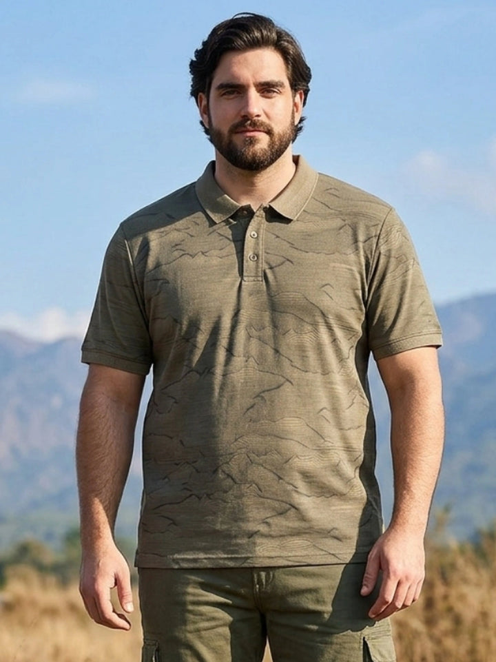 PLUS SIZE MEN PRINTED POLO T-SHIRT| XL-7XL