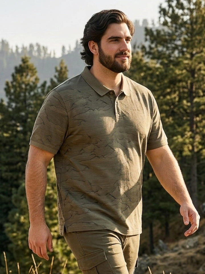 PLUS SIZE MEN PRINTED POLO T-SHIRT| XL-7XL