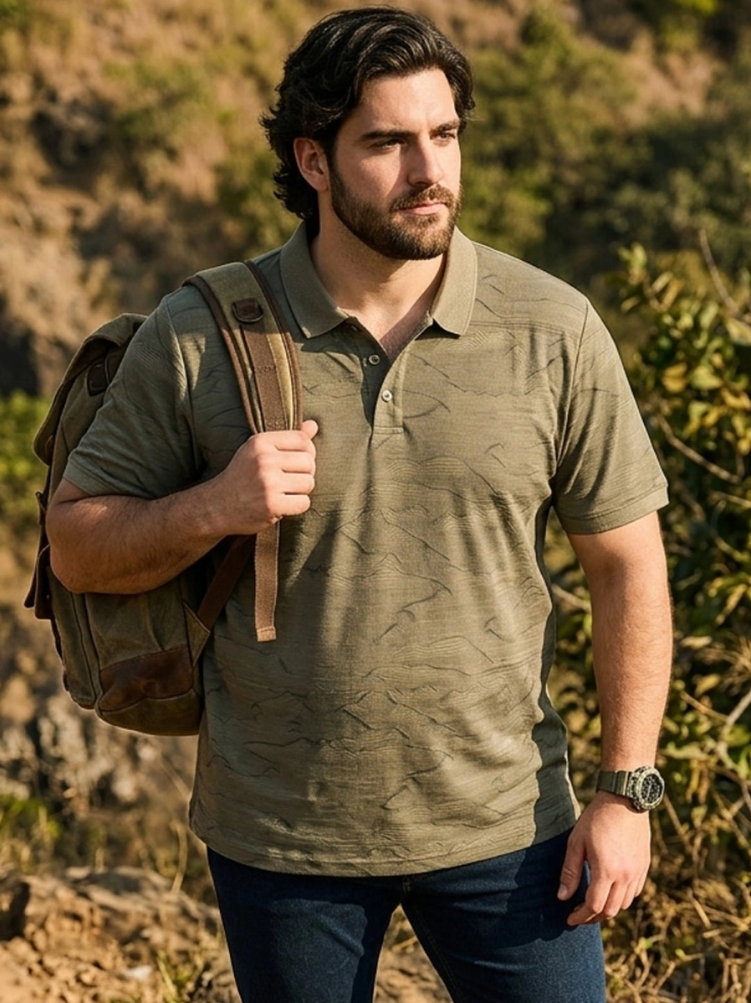 PLUS SIZE MEN PRINTED POLO T-SHIRT| XL-7XL