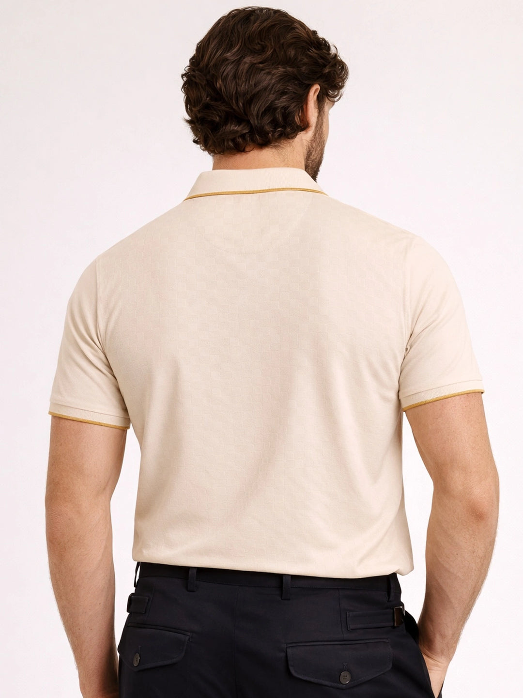 PLUS SIZE MEN JACQUARD POLO T-SHIRT| XL-7XL