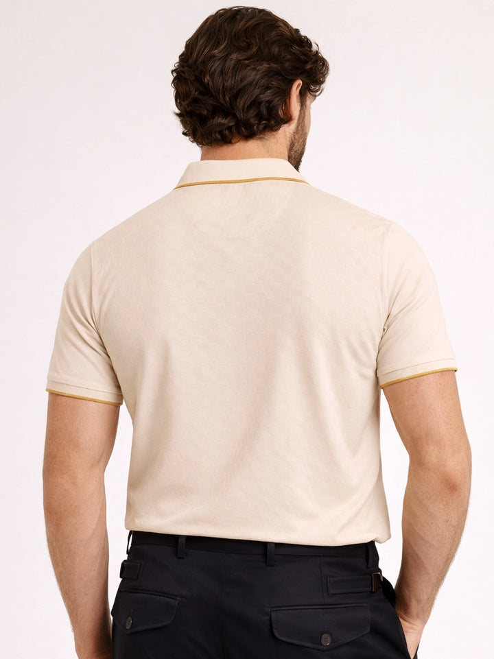 PLUS SIZE MEN JACQUARD POLO T-SHIRT| XL-7XL