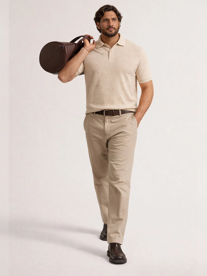 PLUS SIZE MEN JACQUARD POLO T-SHIRT| XL-7XL