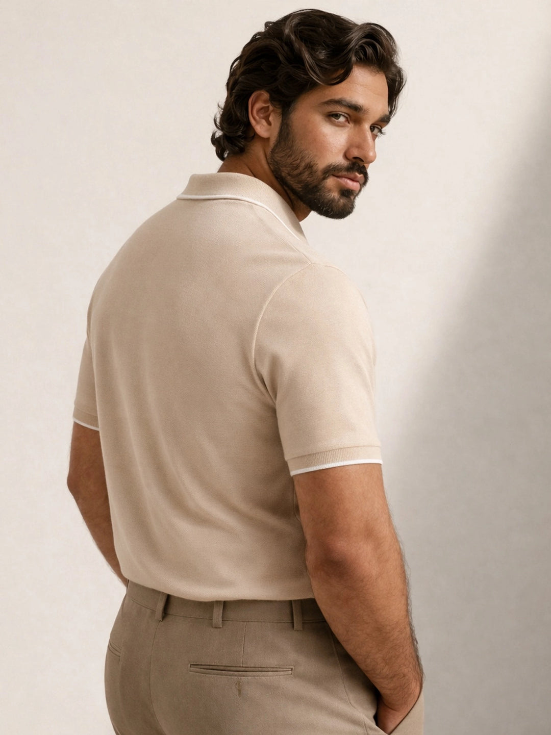 PLUS SIZE MEN JACQUARD POLO T-SHIRT| XL-7XL