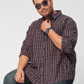 Plus Size Men Nautical Check  Full Sleeve Shirts | XL-7XL