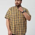 Plus Size Men Nautical Check Half Sleeve Shirts | XL-7XL