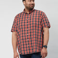 Plus Size Men Nautical Check Half Sleeve Shirts | XL-7XL
