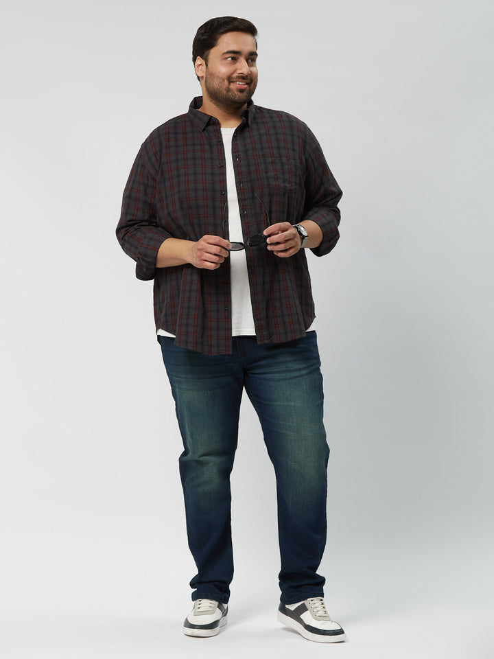 Men Nautical Check  Full Sleeve Shirts