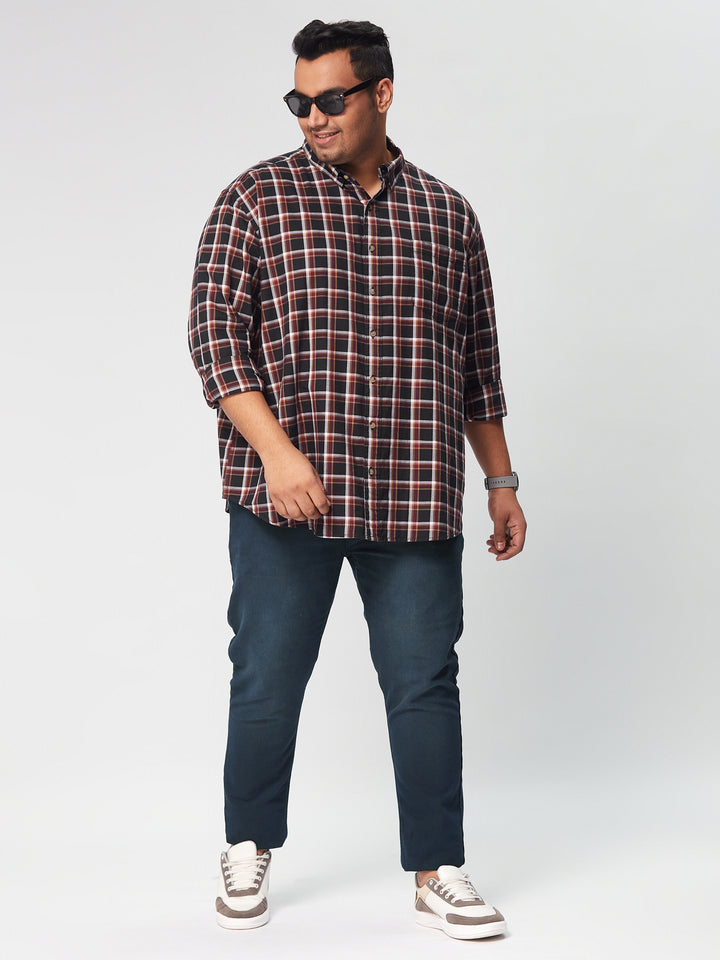 Men Nautical Check  Full Sleeve Shirts