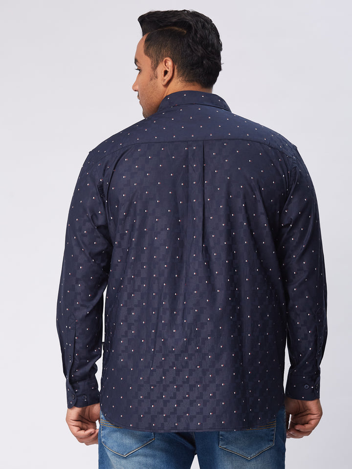 Men Nautical Printed Stretch Full Sleeve Shirts