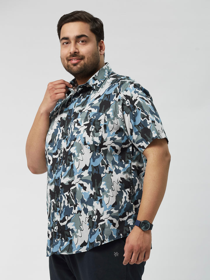 Men Adventure Printed Half Sleeve Shirt