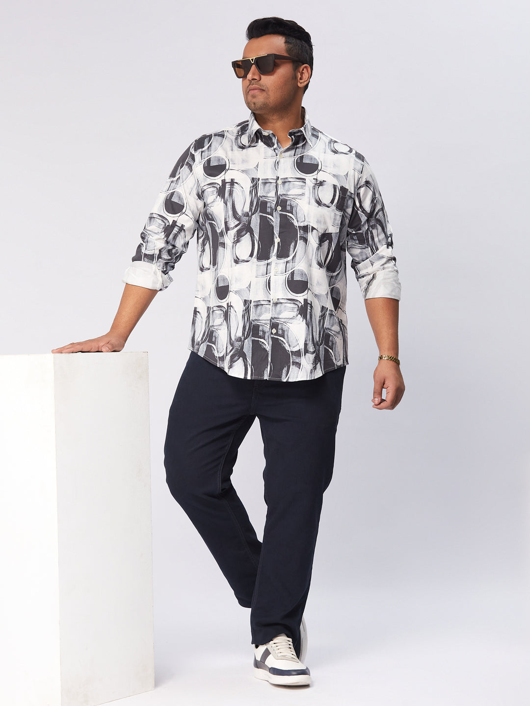 Men Occasion Printed Stretch Full Sleeve Shirts