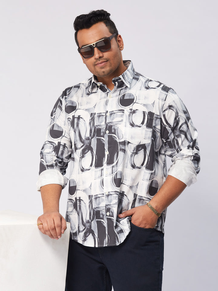 Men Occasion Printed Stretch Full Sleeve Shirts