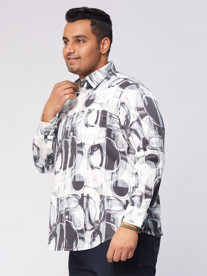 Men Occasion Printed Stretch Full Sleeve Shirts