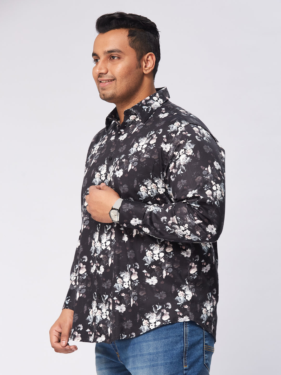 Men Occasion Printed Stretch Full Sleeve Shirts