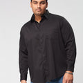 Plus Size Men Occasion Solid Stretch Full Sleeve Shirts | XL-7XL