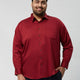 Plus Size Men Occasion Solid Stretch Full Sleeve Shirts | XL-7XL