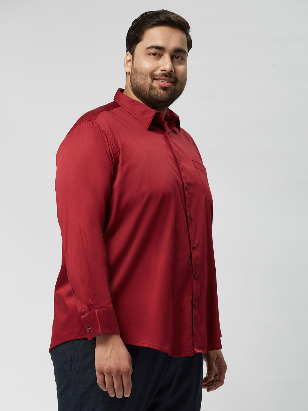 Men Occasion Solid Stretch Full Sleeve Shirts