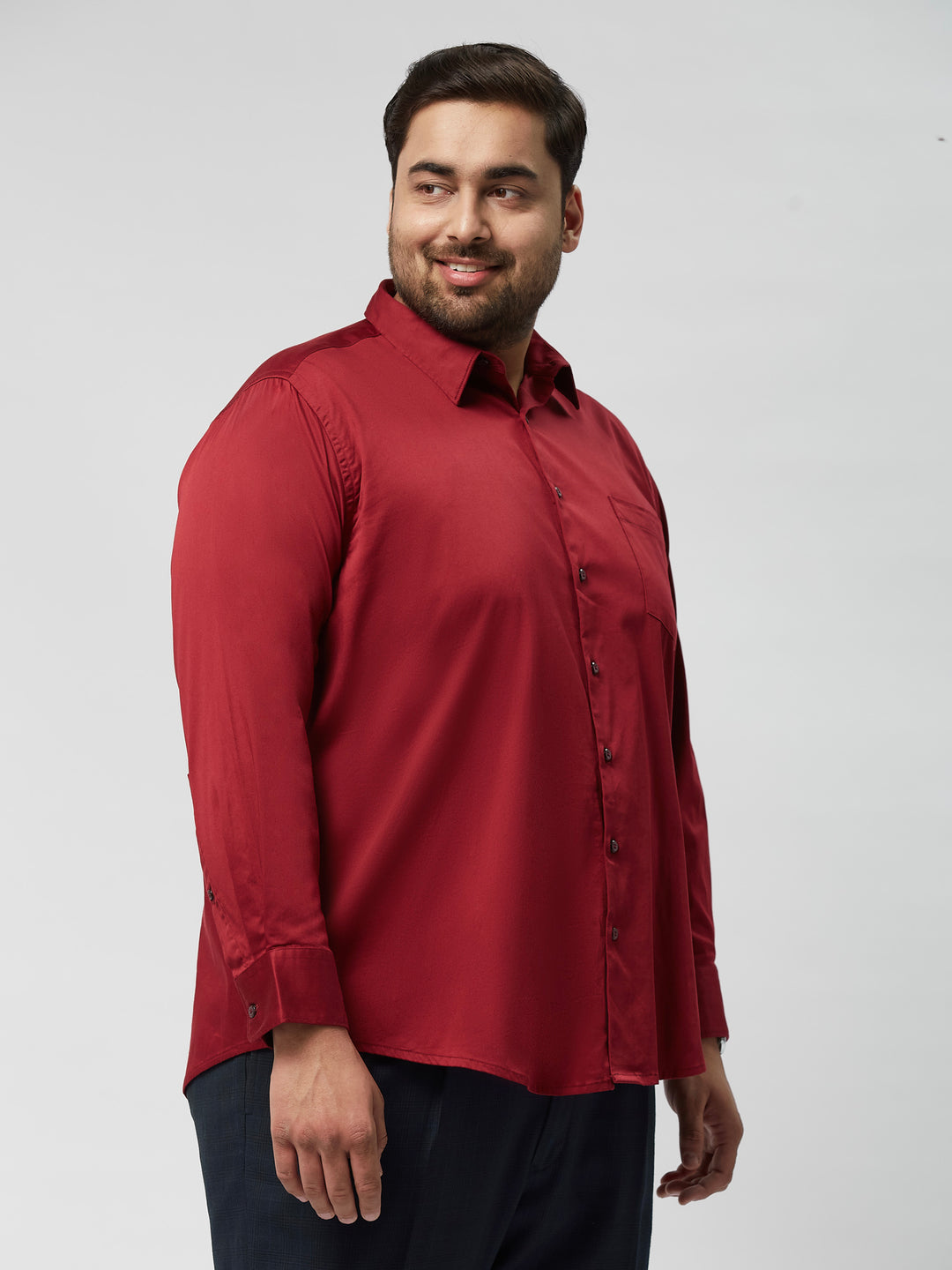 Men Occasion Solid Stretch Full Sleeve Shirts