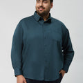 Plus Size Men Occasion Solid Stretch Full Sleeve Shirts | XL-7XL