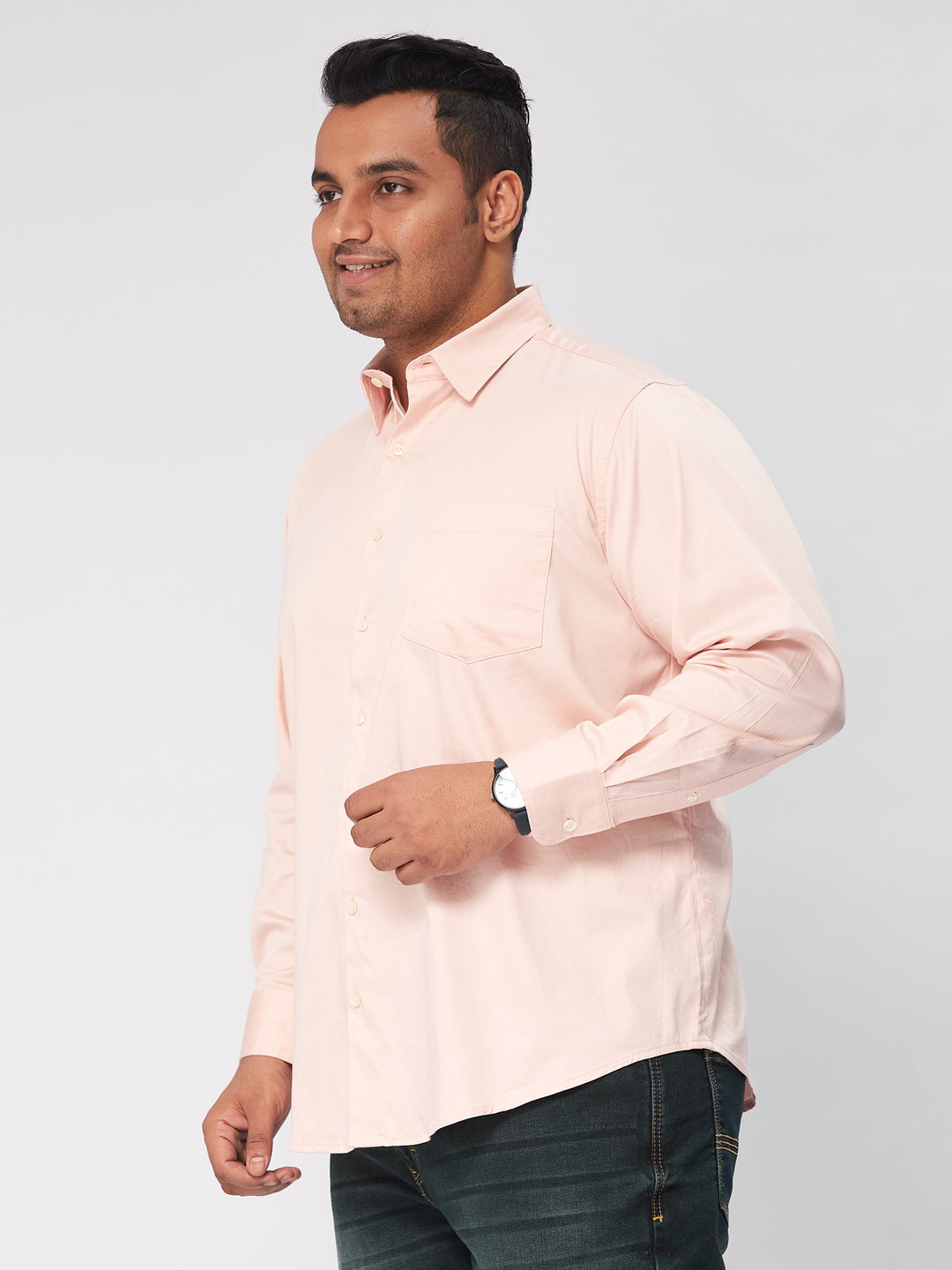 Men Occasion Solid Stretch Full Sleeve Shirts