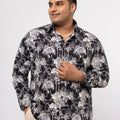 Plus size Printed Stretch Satin Party Shirt For Men | XL-7XL