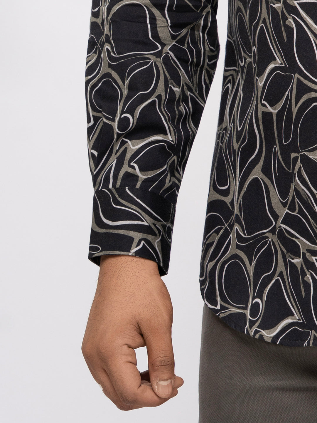 Plus size Printed Stretch Satin Party Shirt For Men | XL-7XL