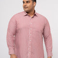 Plus size Smart Casual Giza Cotton Stripe Shirt For Men | XL-7XL