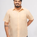 Plus size Solid Structure Cotton Smart Casual Shirt For Men | XL-7XL