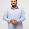 Plus size Solid Structure Cotton Smart Casual Shirt For Men | XL-7XL