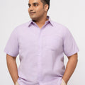 Plus size Solid Structure Cotton Smart Casual Shirt For Men | XL-7XL