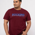 Plus size Structure Knit Graphic T-Shirt  For Men | XL-7XL
