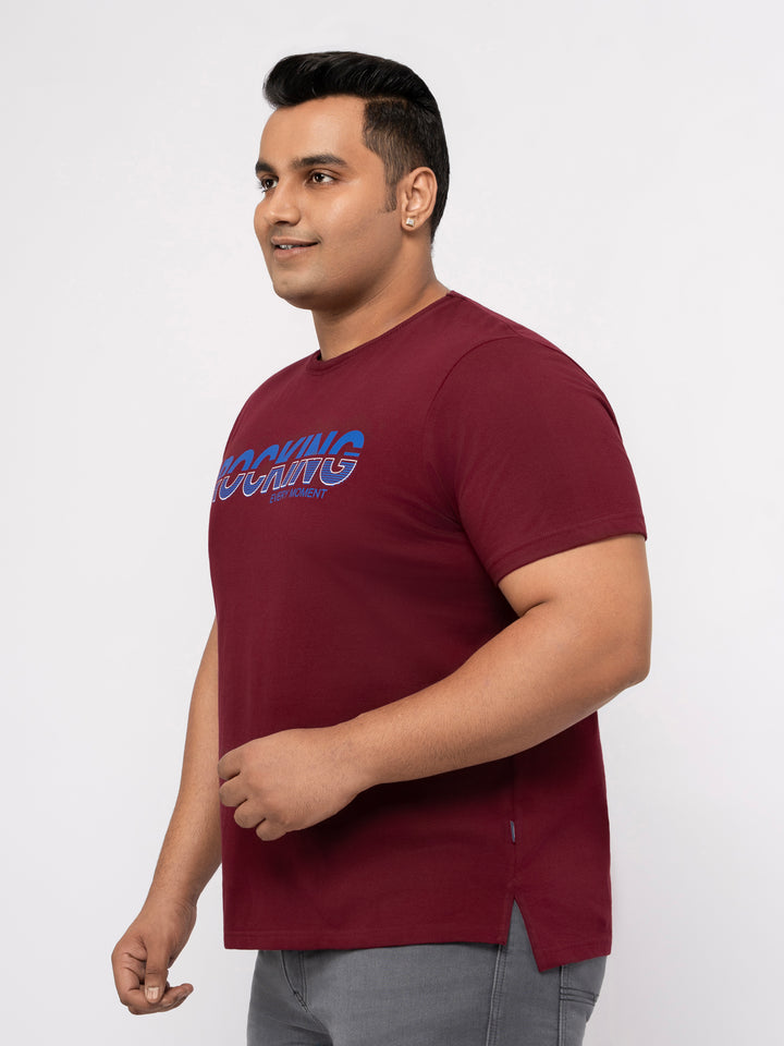 Plus size Structure Knit Graphic T-Shirt  For Men | XL-7XL