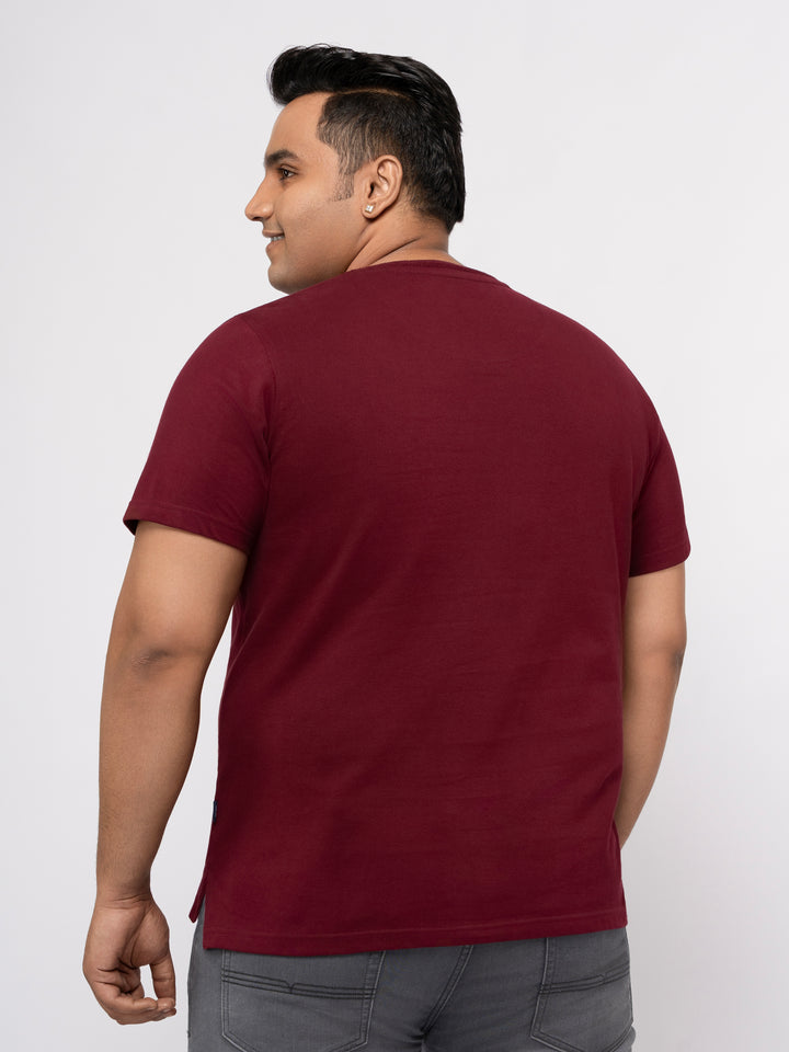 Plus size Structure Knit Graphic T-Shirt  For Men | XL-7XL