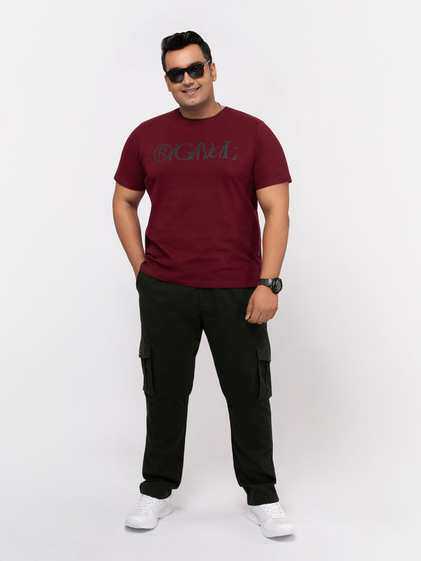 Plus size Structure Knit Graphic T-Shirt  For Men | XL-7XL