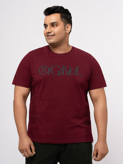 Plus size Structure Knit Graphic T-Shirt  For Men | XL-7XL