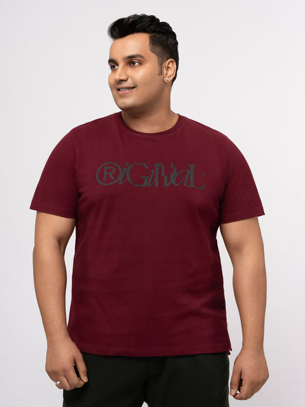 Plus size Structure Knit Graphic T-Shirt  For Men | XL-7XL
