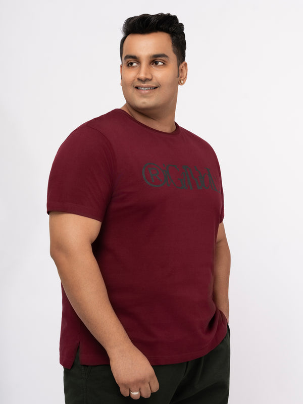 Plus size Structure Knit Graphic T-Shirt  For Men | XL-7XL
