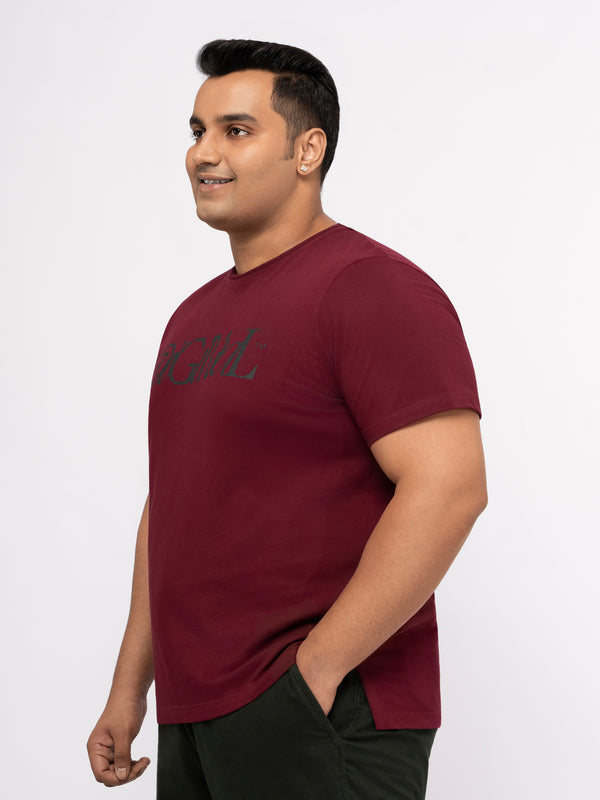 Plus size Structure Knit Graphic T-Shirt  For Men | XL-7XL